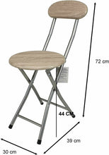 Cargar imagen en el visor de la galería, Silla Metal Plegable Base Y Respaldo Madera ø 30 x Alto asiento 44 x alto 73cm
