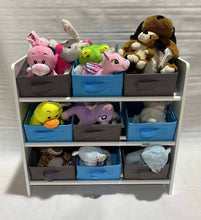 Cargar imagen en el visor de la galería, Estante de almacenamiento infantil para juguetes y libros, 9 cajas extraíbles
