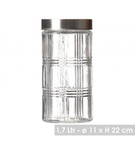 Cargar imagen en el visor de la galería, TARRO HERMÉTICO CRISTAL REDONDO TAPA ACERO INOXIDABLE PARA COCINA
