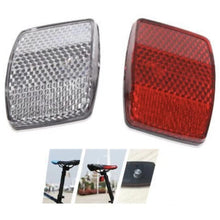 Cargar imagen en el visor de la galería, 2 x Reflectores de bicicleta para delantera trasera advertencia rojo/blanco
