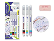 Cargar imagen en el visor de la galería, Rotulador fino doble linea Bismark 3 unds colores
