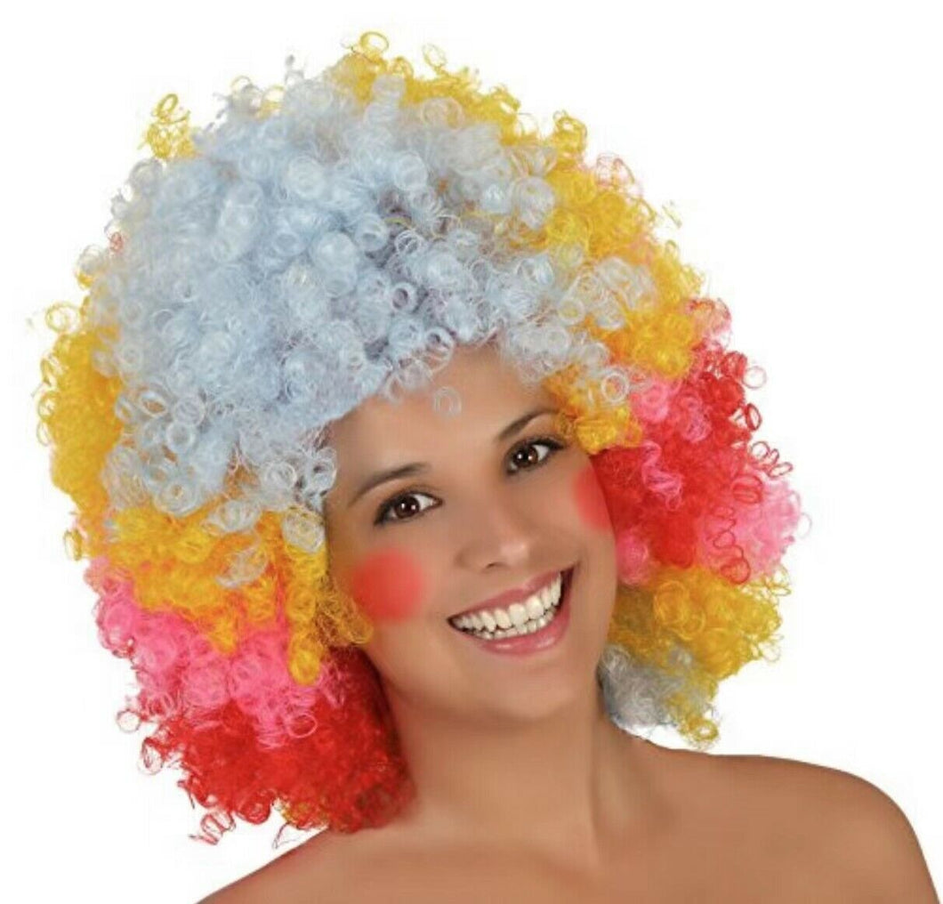 PELUCA SUPER AFRO MULTICOLOR Adulto Para Carnaval Complementos de Disfraz