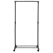 Cargar imagen en el visor de la galería, Perchero Negro Mate Con Ruedas Extraíble Para Colgar Ropa, Soporte Simple
