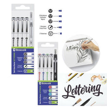Cargar imagen en el visor de la galería, Set Escritura lettering 3 rotuladores calibrados 1 punta pincel 1 portaminas
