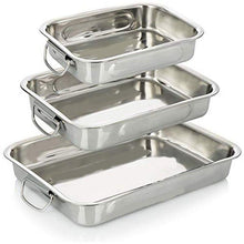 Cargar imagen en el visor de la galería, Rustidera bandeja para horno acero inoxidable con asas 25, 30, 40 cm
