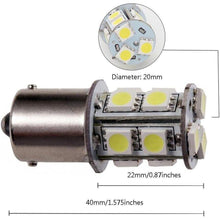 Cargar imagen en el visor de la galería, Lampara Bombilla Luz de Led de Señal de Coche 12V 3W BA15S 5050 13SMD Blanco

