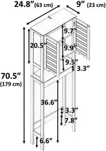 Cargar imagen en el visor de la galería, Mueble Sanitario para baño WC - 2 puertas +1 estante, Estante para inodoro Miami
