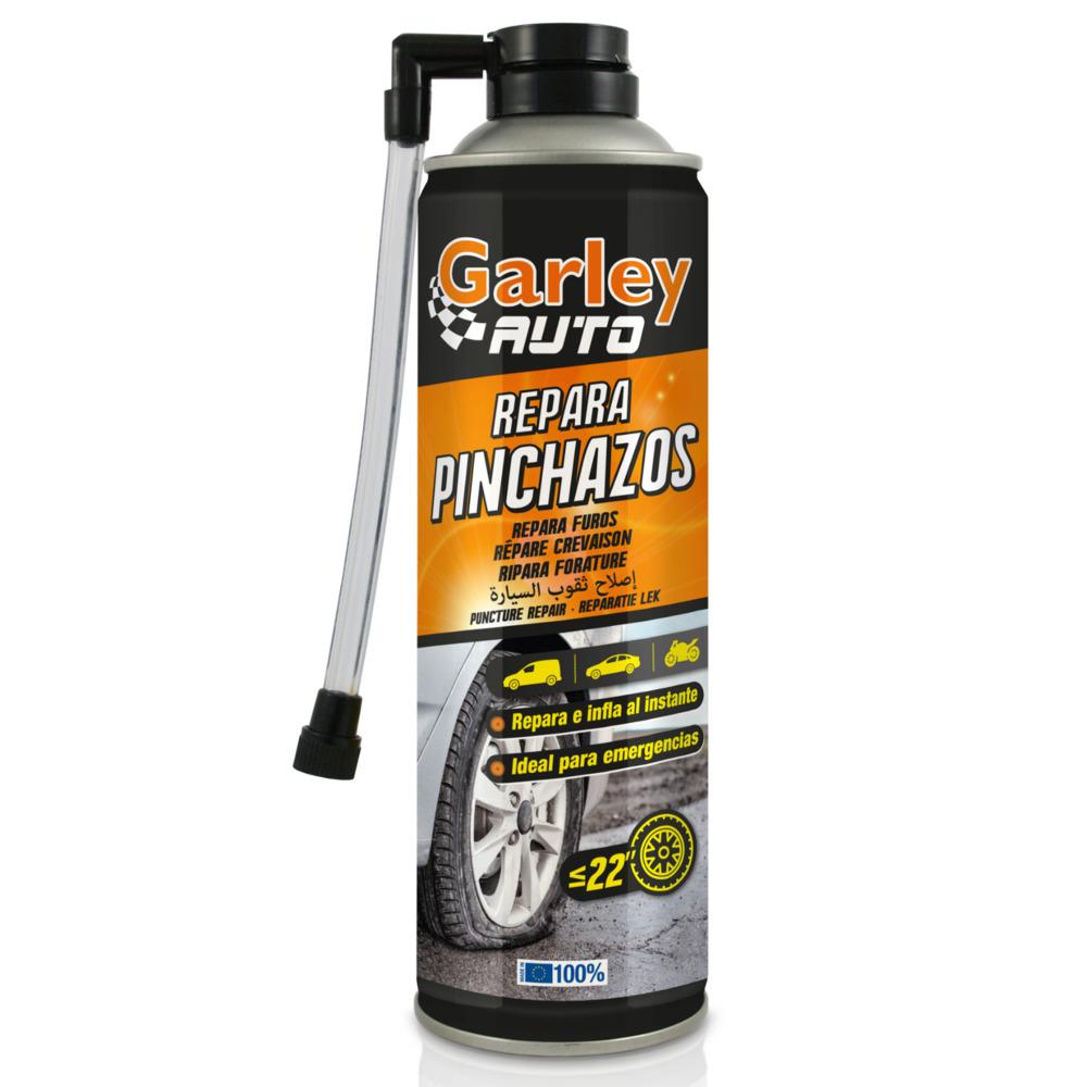 Garley - Reparación Repara Pinchazos Coche Repara e infla al Instante Neumáticos de tu coche, moto y Bici, Para Emergencias 650cc - 500 Ml