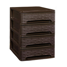 Cargar imagen en el visor de la galería, Cajonera de Plástico Stylo Blanco Linea / Wengué Decoración Bambú Hogar Oficina
