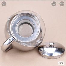 Cargar imagen en el visor de la galería, Tetera De Vidrio De Acero Inoxidable De 1100 Ml Con Infusor Hierbas Filtro Hojas

