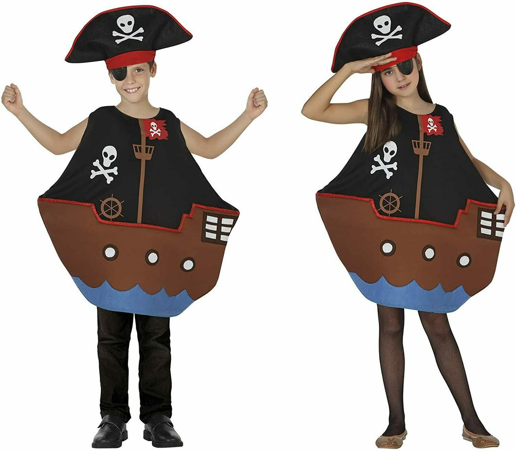 Disfraz Barco Pirata Niño Niña Infantil para Carnaval Fiesta Teatro