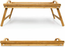 Cargar imagen en el visor de la galería, Bandeja de Cama Plegable, Bambú Mesita con Patas Plegables, S50 x 30 x 22 cm
