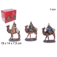 Cargar imagen en el visor de la galería, Set 3 Reyes Magos a Camello 20cm 19x14x7,5cm
