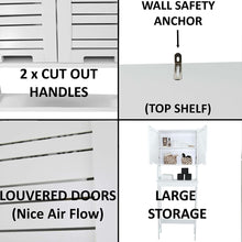 Cargar imagen en el visor de la galería, Mueble Sanitario para baño WC - 2 puertas +1 estante, Estante para inodoro Miami
