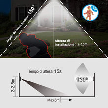 Cargar imagen en el visor de la galería, Foco Lámpara solar LED para exteriores con sensor de movimiento, impermeable
