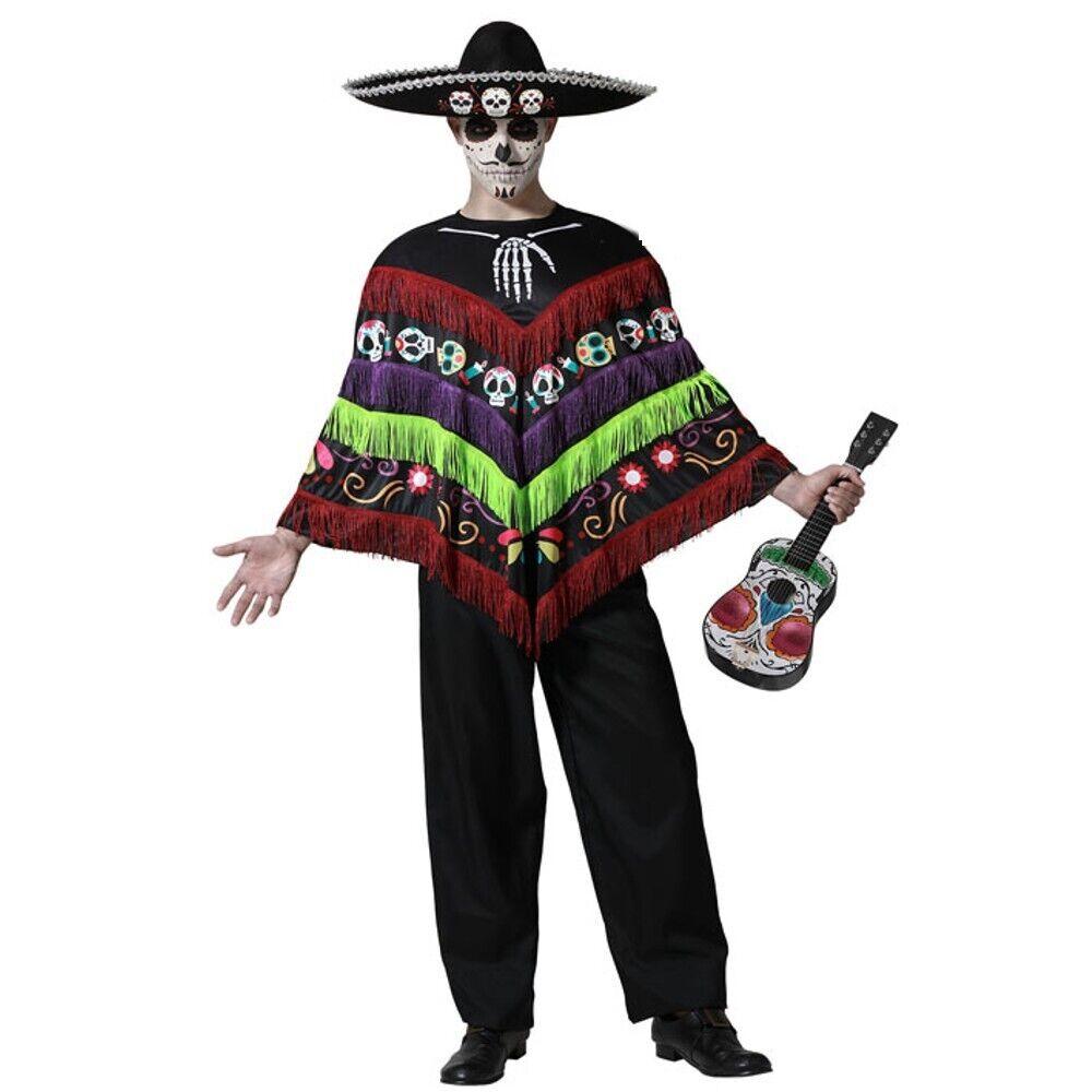 Disfraz Mariachi Animado Esqueleto Mexicano de Muerte Hombre Adulto Halloween