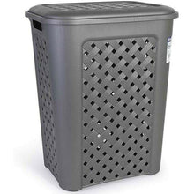 Cargar imagen en el visor de la galería, Pongatodo Cesto Plastico Con Tapa Para Ropa Arianna 30 litros 37.5x27.5x47 cm
