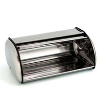 Cargar imagen en el visor de la galería, Panera de metal con tapa abatible contenedor para pan metálico 43.5x27.5x18 cm
