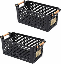 Cargar imagen en el visor de la galería, 2x Cestos plástico con Asas para Almacenamiento, organizacion para baño, cocina
