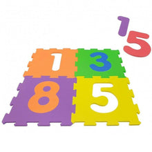 Cargar imagen en el visor de la galería, Baldosa Alfombra puzzle goma eva infantil de números con 10 piezas de 30x30 cm
