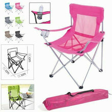 Cargar imagen en el visor de la galería, Silla plegable Playa camping pesca portable montaña acampada picnic, 50x50x80 cm

