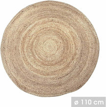 Cargar imagen en el visor de la galería, Alfombra redonda trenzada de yute – Diámetro 110 cm
