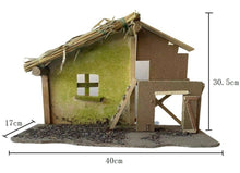 Cargar imagen en el visor de la galería, Portal de belén de un Nacimiento navidad diseño realista 47X17X30.5 cm madera
