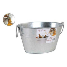 Cargar imagen en el visor de la galería, CUBO METAL GALVANIZADO OVALADO CON ABRIDOR 9L PARA ENFRIAR BEBIDADS

