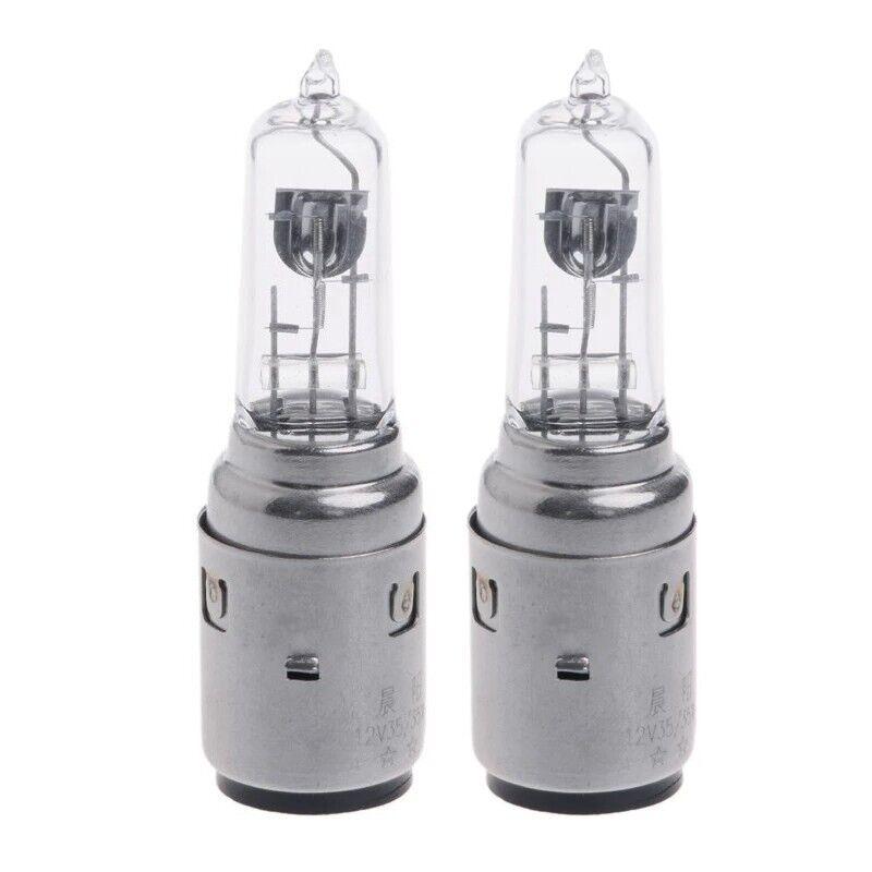2 x Bombillas Moto Halógeno BA20D Para Motocicleta Luz Blanca, 12V, 35/35W, Faro