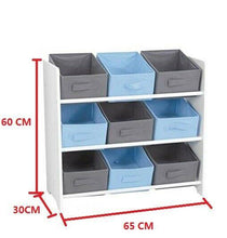 Cargar imagen en el visor de la galería, Estante de almacenamiento infantil para juguetes y libros, 9 cajas extraíbles
