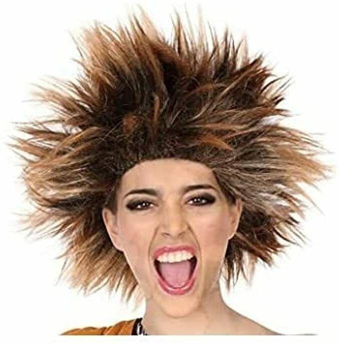 Peluca Cavernicola  Adulto Color Castaño Para Carnaval Accesorio de Disfraz