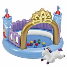 Cargar imagen en el visor de la galería, Centro de juegos castillo mágico hinchable piscina Intex 10 bolas + unicornio
