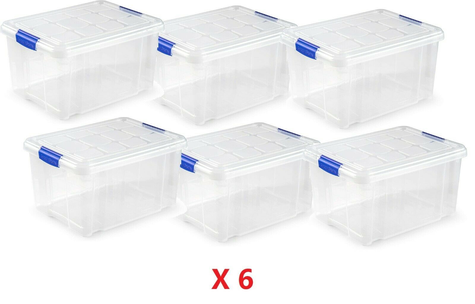 Caja de ordenación de plástico nº1 transparente, con tapa y asas