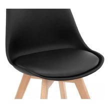 Cargar imagen en el visor de la galería, Silla Pata Madera y Asiento Acolchado, Estilo nórdico 49x56x83 cm
