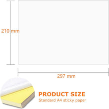 Cargar imagen en el visor de la galería, 50 Hojas Etiquetas Autoadhesivas  A4 papel adhesivo alta adherencia imprimible

