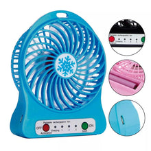 Cargar imagen en el visor de la galería, Mini ventilador recargable portatil de ordenador USB recargable enfriador
