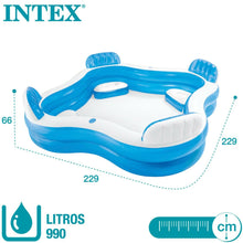 Cargar imagen en el visor de la galería, PISCINA HINCHABLE CON ASIENTOS 229X229X66 CM  990 L familiar verano jardin
