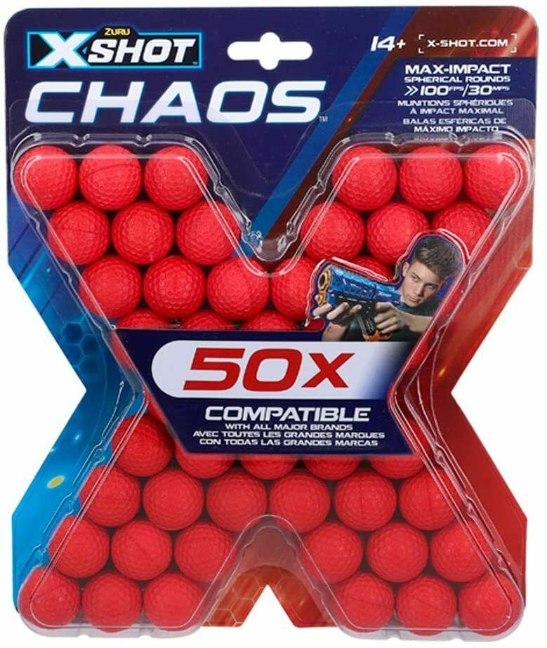 X-Shot - Pack 50 pelotas munición X-Shot Chaos (46275)