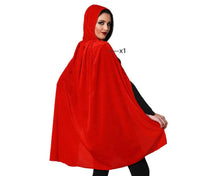 Cargar imagen en el visor de la galería, Capa Roja con Capucha para Disfraz de Caperucita Roja de Terciopelo100cm

