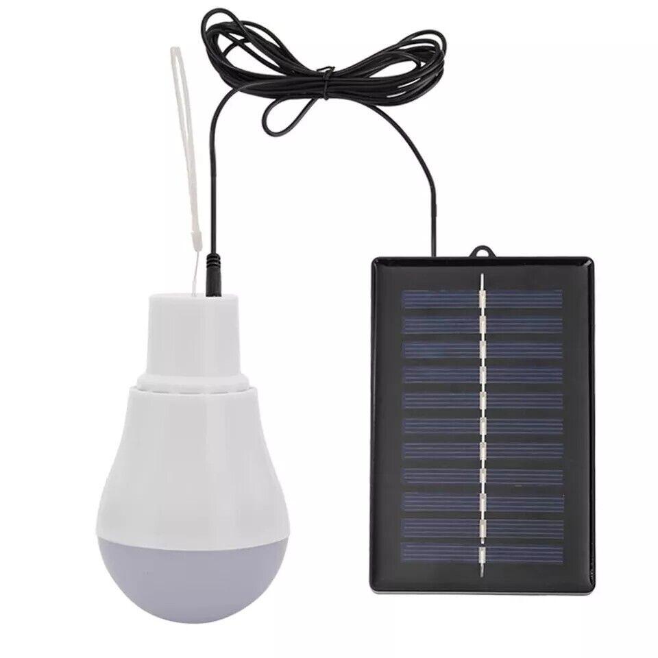 Lámpara Solar Portátil Bombilla LED Panel Solar Recargable Interior Exterior
