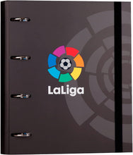 Cargar imagen en el visor de la galería, Carpeta Clasificadora La Liga, Carpeta Portafolios con Goma Elástica, Uso Escolar para Estudiantes, Cartón Resistente, Sobre Portadocumentos DIN A4, Logo La Liga, Color Negro
