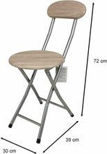 Cargar imagen en el visor de la galería, Silla Metal Plegable Base Y Respaldo Madera ø 30 x Alto asiento 44 x alto 73cm
