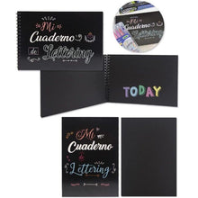 Cargar imagen en el visor de la galería, Cuaderno de Lettering A4 y A532/50 Hojas Negras Bismark 180 grs
