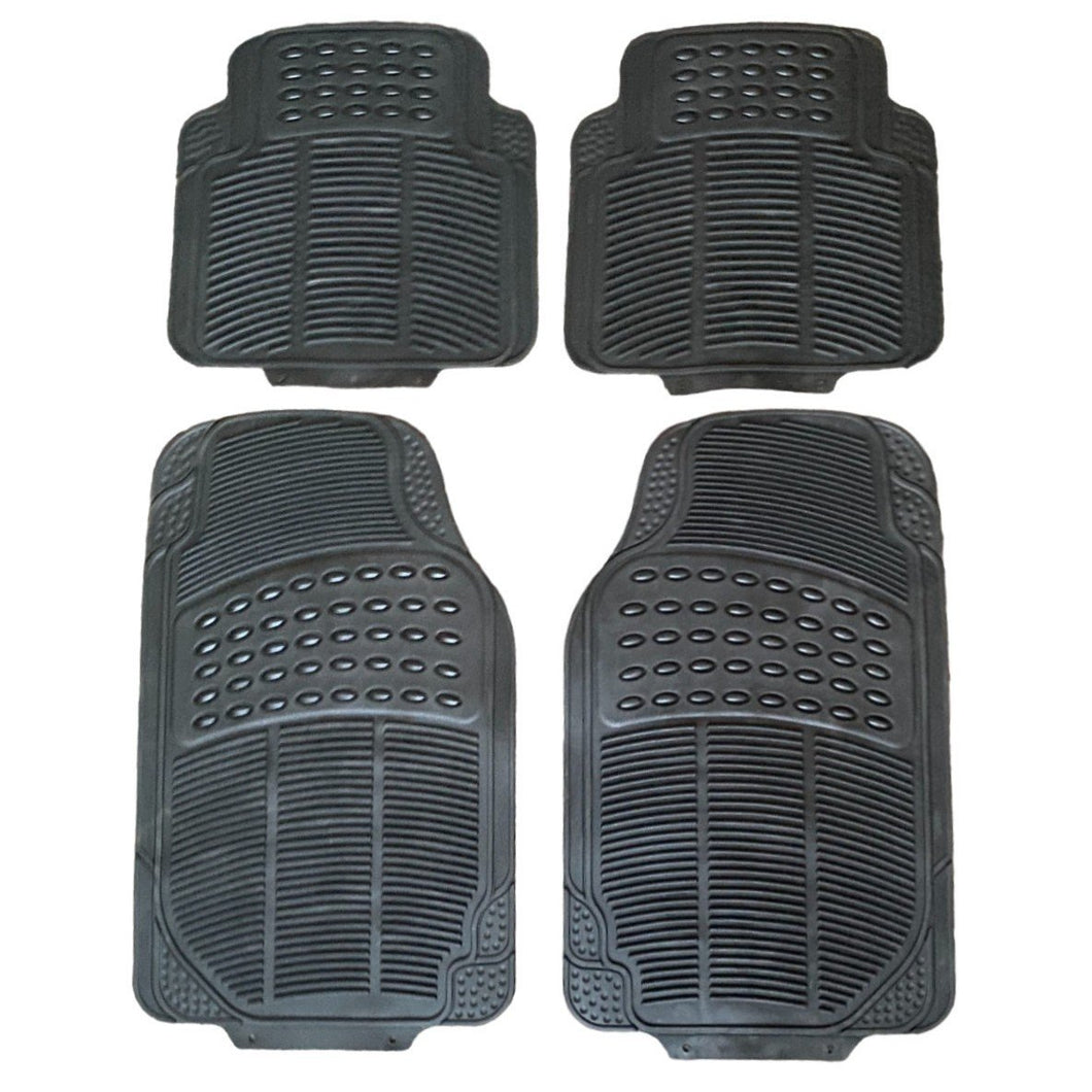 Alfombras de Goma Recortable Universal Negra Para Coche Automóvil Juego de 4 pcs Resitente al Uso Antideslizante