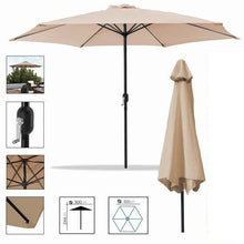 Cargar imagen en el visor de la galería, Sombrilla Parasol Ø300cm Inclinable Estructura Aluminio y Acero 38 Mm Jardin Terraza Patio Playa
