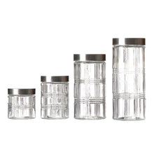 Cargar imagen en el visor de la galería, TARRO HERMÉTICO CRISTAL REDONDO TAPA ACERO INOXIDABLE PARA COCINA
