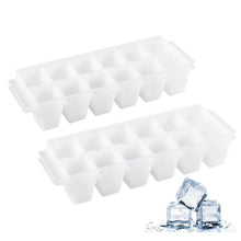Cargar imagen en el visor de la galería, Bandeja cubitos cubos hielo plástico blanco cubitera para hacer hielo 2 pcs
