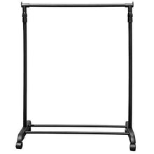 Cargar imagen en el visor de la galería, Perchero Negro Mate Con Ruedas Extraíble Para Colgar Ropa, Soporte Simple
