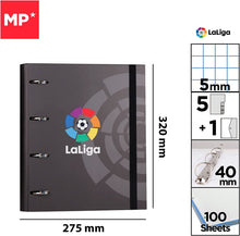 Cargar imagen en el visor de la galería, Carpeta Clasificadora La Liga, Carpeta Portafolios con Goma Elástica, Uso Escolar para Estudiantes, Cartón Resistente, Sobre Portadocumentos DIN A4, Logo La Liga, Color Negro
