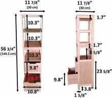 Cargar imagen en el visor de la galería, Mueble de baño Armario Columna Bambú 2 Cajones + 3 Estantes - Mahe Madera
